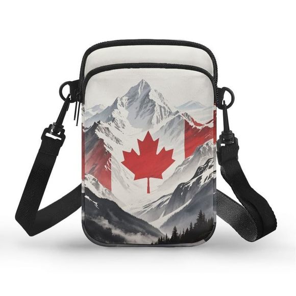 Canada Mountain Painting Travel Crossbody Bag Cell Phone Shoulder Bag, :< - Picture 1 of 7